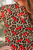 Kora Short Sleeve Mesh Top- Cherries Gone Wild