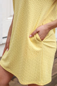 Ezra Textured Zipper Dress- Butter Yellow