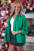 PREORDER- Sloane Button Up Top - Green - Jess Lea Boutique