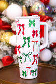 PREORDER- Midnight Bow Christmas Edition Sleek Tumbler - Jess Lea Boutique