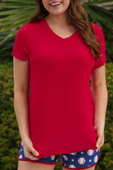 Jess Lea Basic Tee- Red