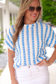 Bold And Bubbly Top, Light Blue - Jess Lea Boutique