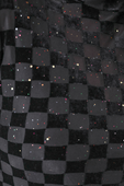 PREORDER- Times Square Velvet Mesh Top- Black Checkered - Jess Lea Boutique