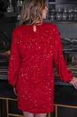 PREORDER- Old Flame Sequin Dress - Red - Jess Lea Boutique