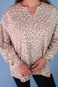 Riley French Terry Pullover- Bella Leopard