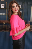 Rebecca Ruffle Sleeve Top - Jess Lea Boutique