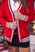 PREORDER- Candy Cane Relaxed Cardigan - Jess Lea Boutique