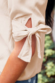 PREORDER- Lainey Tie Sleeve Top- Ivory