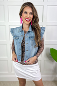 Jordan Ruffle Denim Vest - Jess Lea Boutique