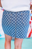 Becca Checkered Denim Skirt - Jess Lea Boutique
