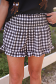Sunny Strolls High Waisted Shorts- Black Gingham - Jess Lea Boutique