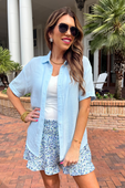 Sawyer Gauze Top, Blue - Jess Lea Boutique