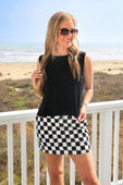Checkerboard Checkered Skort