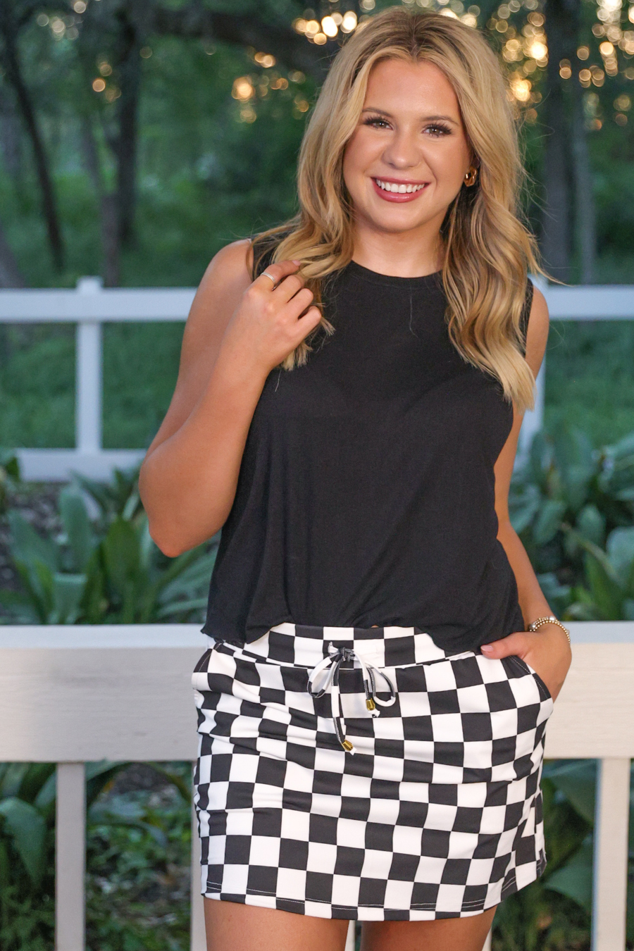 Checkerboard Checkered Skort