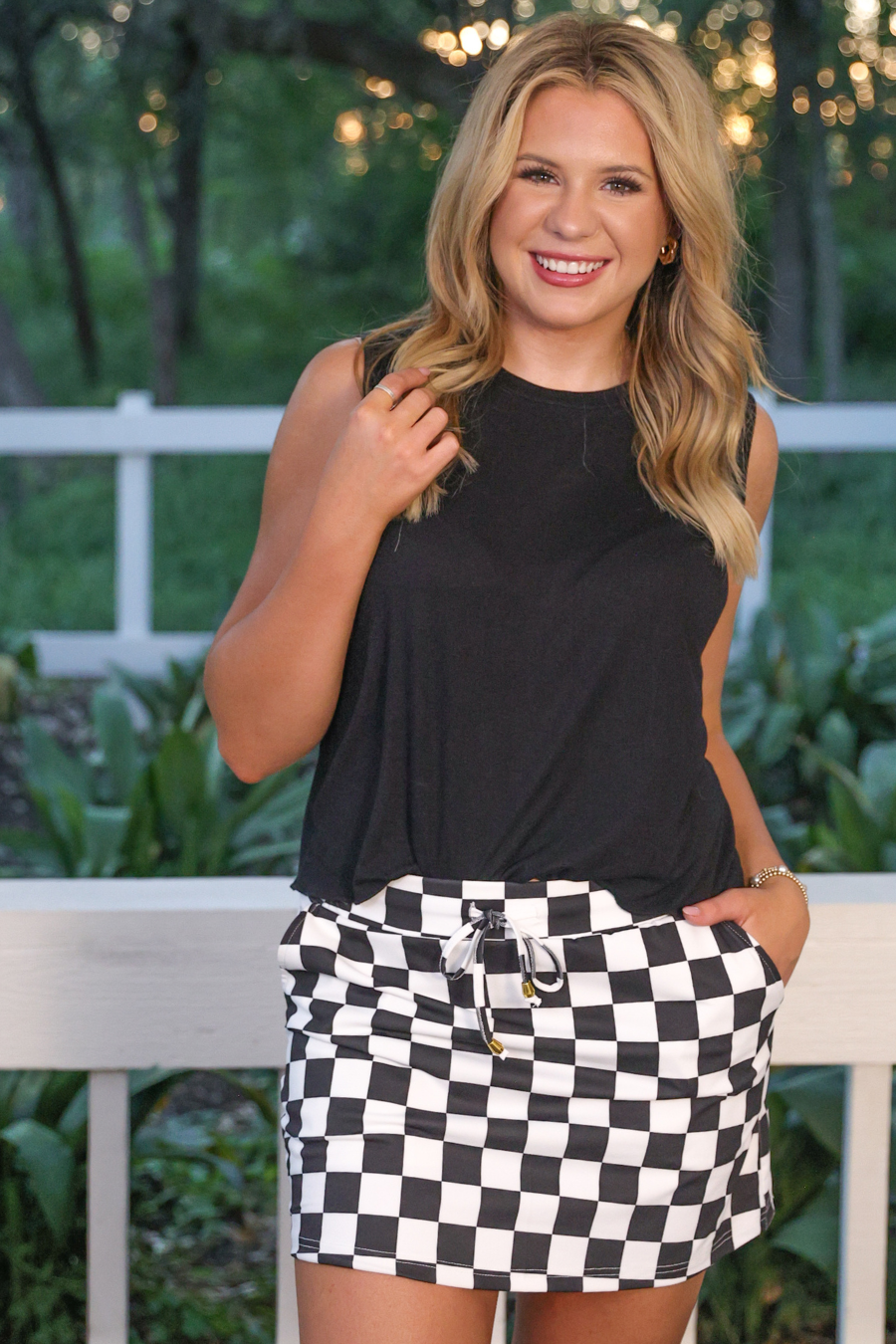 Checkerboard Checkered Skort