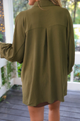 Sloane Button Up Top- Olive - Jess Lea Boutique