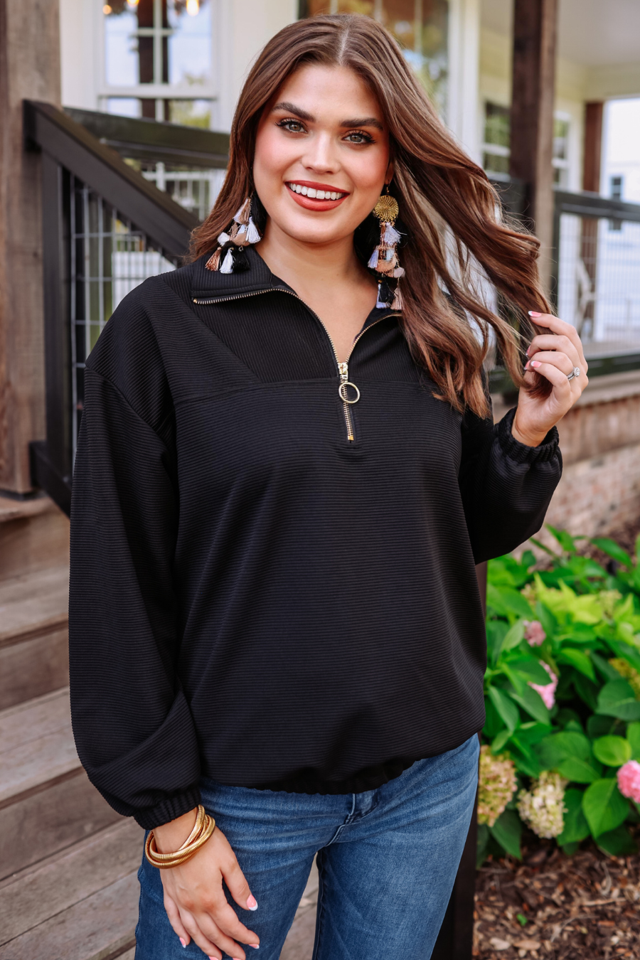 Levi Ribbed Quarter Zip Pullover