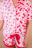 Cherry Bomb Ruffle Pajama Set - Jess Lea Boutique