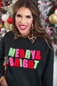 Merry and Bright Sweatshirt - Jess Lea Boutique