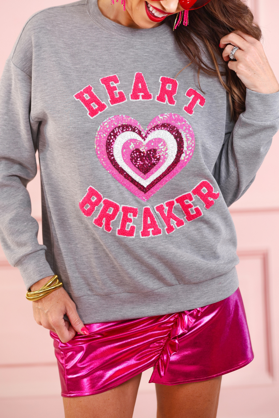 Heart Breaker Sequin Pullover - Jess Lea Boutique