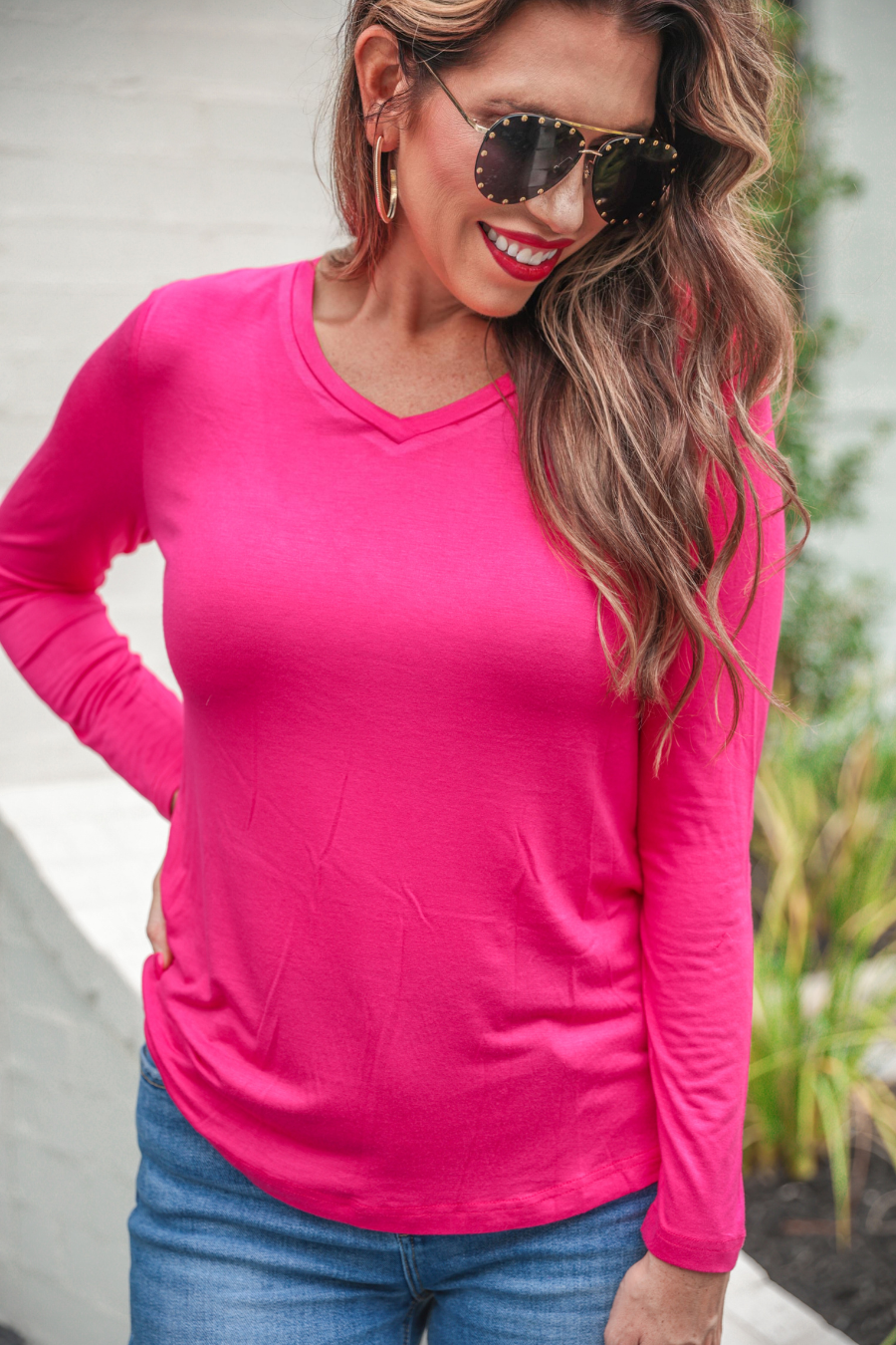 Brittany Basic Long Sleeve Tee - Jess Lea Boutique