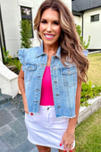Jordan Ruffle Denim Vest - Jess Lea Boutique