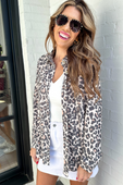 Chelsey Button Up Top, Leopard - Jess Lea Boutique