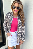 Chelsey Button Up Top, Leopard - Jess Lea Boutique