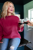 Wine Embossed Sweatshirt - Jess Lea Boutique