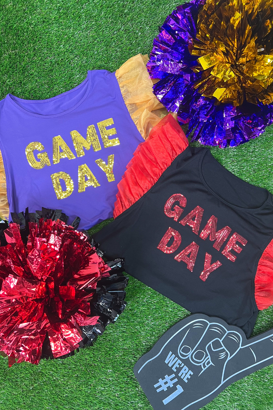 It's Game Day Sequin Patch Top - Jess Lea Boutique