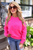 Mama Embossed Sweater - Jess Lea Boutique
