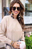 Coffee Embossed Sweater - Jess Lea Boutique
