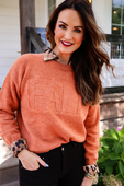 Fall Embossed Sweater - Jess Lea Boutique