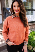 Fall Embossed Sweater - Jess Lea Boutique