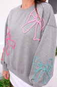 Belle Braided Bow Sweatshirt - Jess Lea Boutique