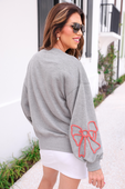 Belle Braided Bow Sweatshirt - Jess Lea Boutique