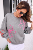 Belle Braided Bow Sweatshirt - Jess Lea Boutique