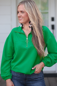 Levi Ribbed Quarter Zip Pullover - Jess Lea Boutique