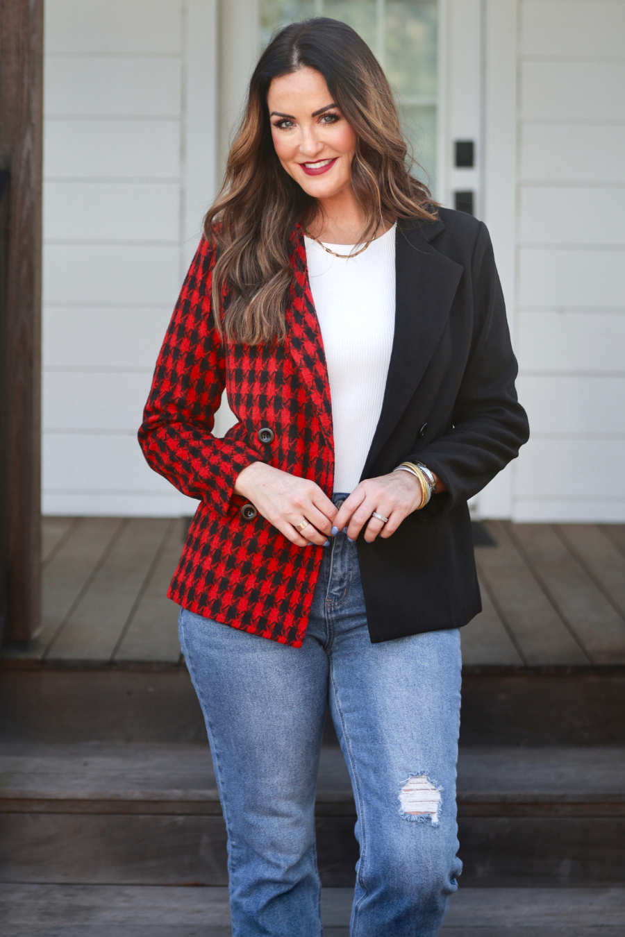 Bennett Buffalo Plaid Blazer - Jess Lea Boutique