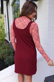 PREORDER- Rory Ribbed Jumper Dress- Burgundy - Jess Lea Boutique
