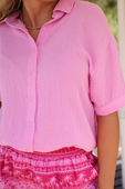 Sawyer Gauze Top, Pink - Jess Lea Boutique