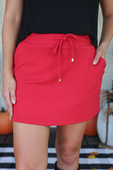 PREORDER Well Loved Ribbed Skort, Red - Jess Lea Boutique