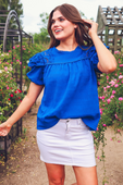 Kimber Eyelet Top, Royal Blue - Jess Lea Boutique