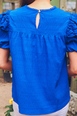 Kimber Eyelet Top, Royal Blue - Jess Lea Boutique