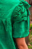 Kimber Eyelet Top, Green - Jess Lea Boutique