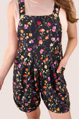 Everyday Overall Shorts- Happy Blooms - Jess Lea Boutique