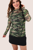 PREORDER- Keigan Mesh Top- Green Camo - Jess Lea Boutique