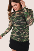 PREORDER- Keigan Mesh Top- Green Camo - Jess Lea Boutique