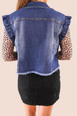 Jordan Ruffle Denim Vest- Dark Denim - Jess Lea Boutique