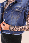 Jordan Ruffle Denim Vest- Dark Denim - Jess Lea Boutique